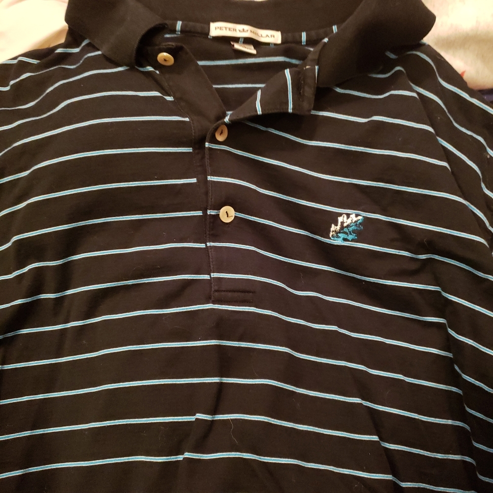 peter millar xl golf Shirt. Polo. Striped. 100% co